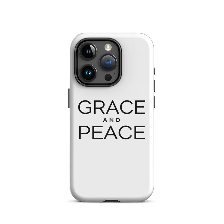 Christian Phone Case Grace and Peace White for iPhone® iPhone® Phone Cases Glossy iPhone 15 Pro 