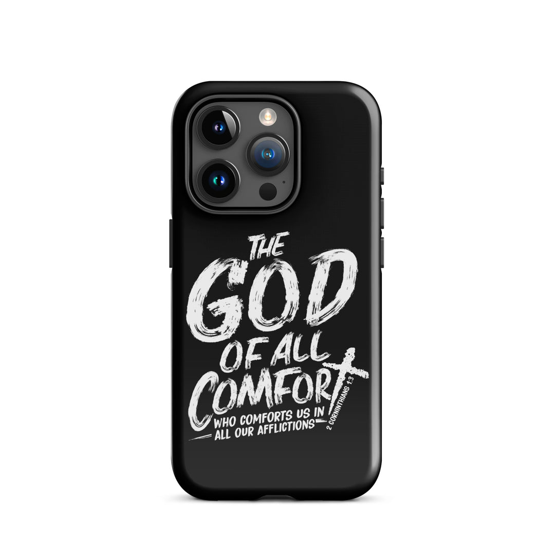 Christian Phone Case God of All Comfort Black for iPhone® iPhone® Phone Cases Glossy iPhone 15 Pro 