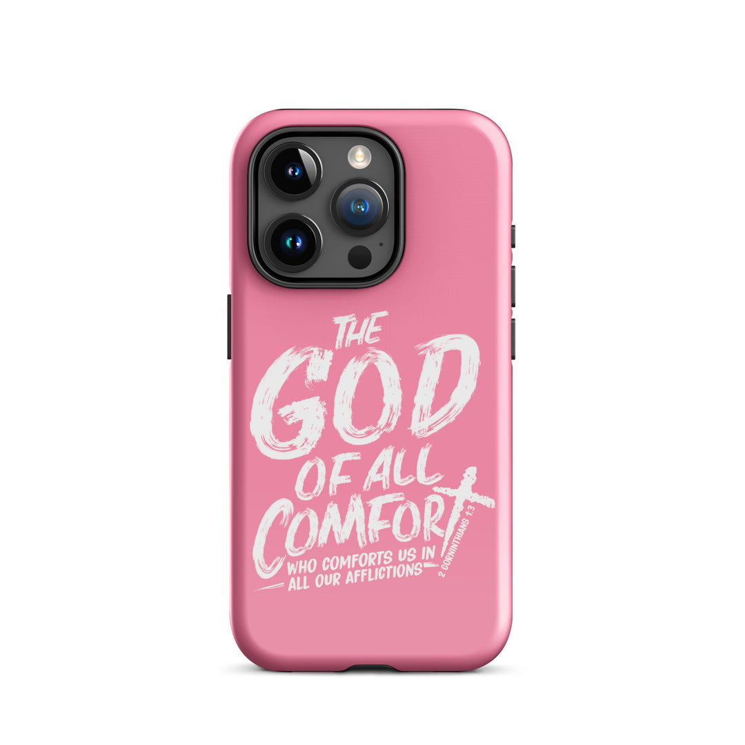 Christian Phone Case God of All Comfort Pink for iPhone® iPhone® Phone Cases Glossy iPhone 15 Pro 