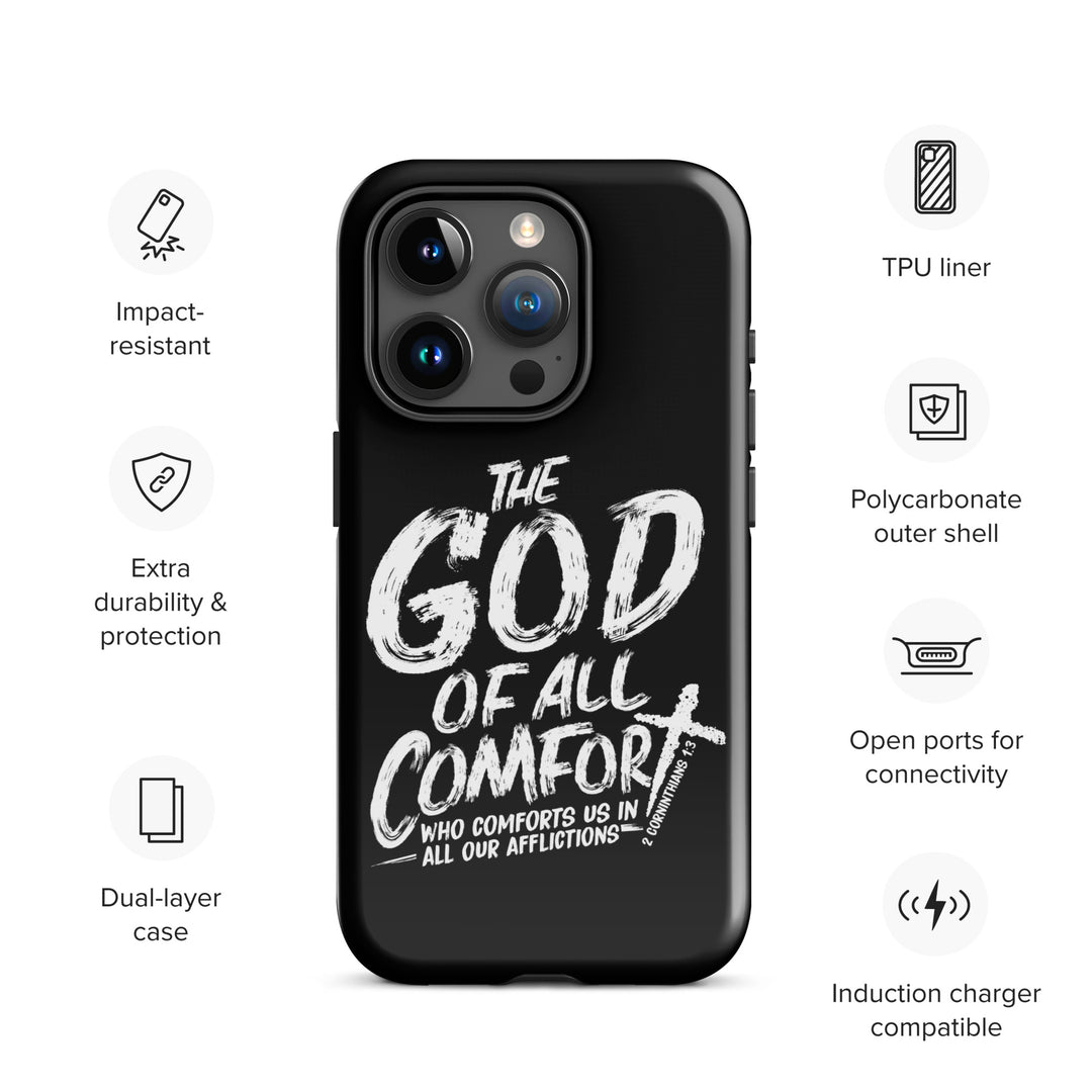 Christian Phone Case God of All Comfort Black for iPhone® iPhone® Phone Cases   