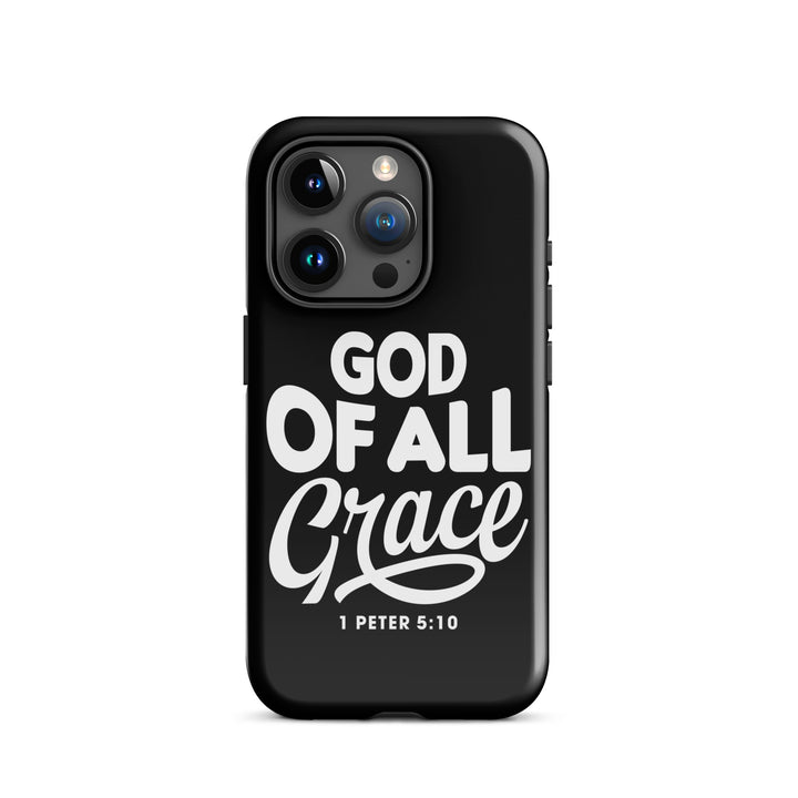 Christian Phone Case God of All Grace Black for iPhone® iPhone® Phone Cases Glossy iPhone 15 Pro 