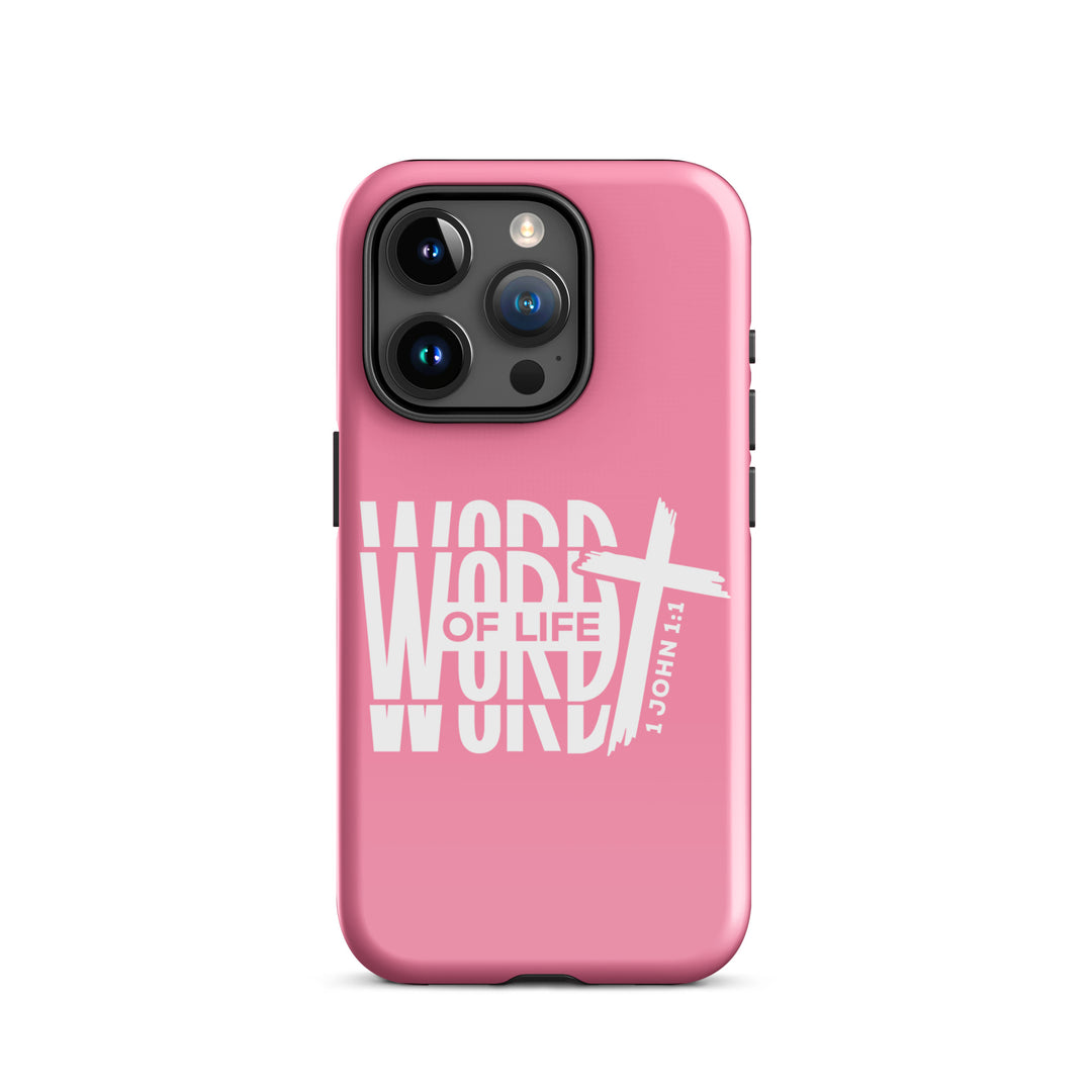 Christian Phone Case Word of Life Cross Pink for iPhone® iPhone® Phone Cases Glossy iPhone 15 Pro 