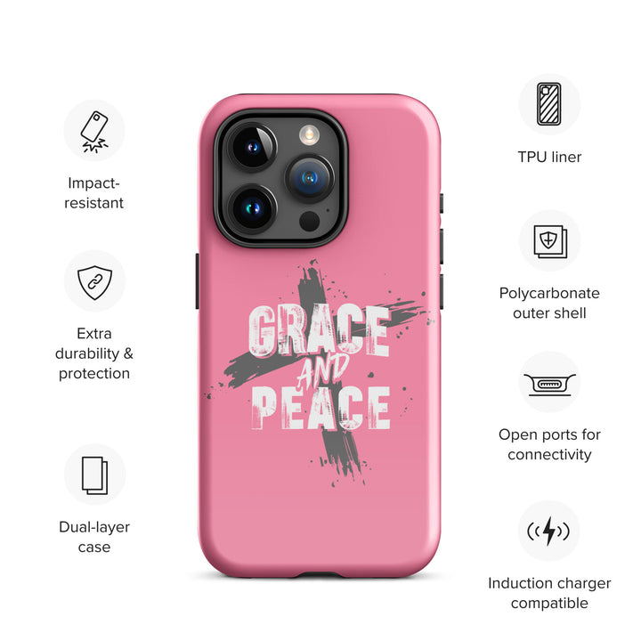 Christian Phone Case Grace and Peace Cross Pink for iPhone® iPhone® Phone Cases   