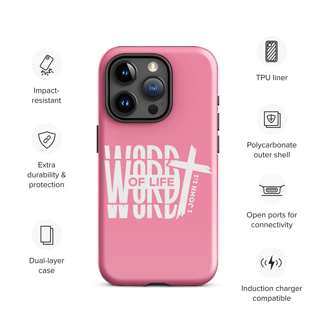 Christian Phone Case Word of Life Cross Pink for iPhone® iPhone® Phone Cases   