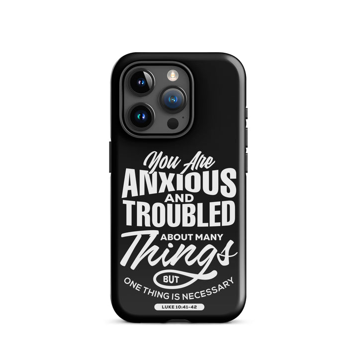 Christian Phone Case Anxious And Troubled Black for iPhone® iPhone® Phone Cases Glossy iPhone 15 Pro 