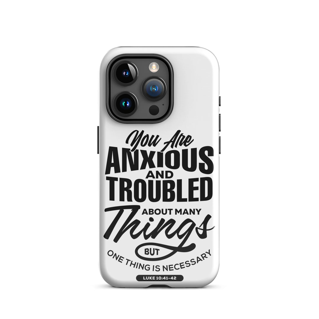 Christian Phone Case Anxious And Troubled White for iPhone® iPhone® Phone Cases Glossy iPhone 15 Pro 