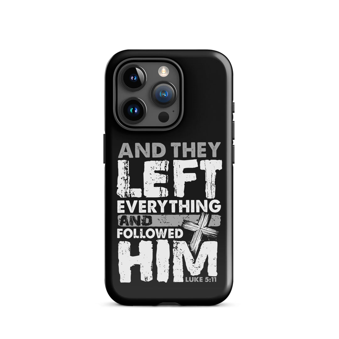 Christian Phone Case Left Everything Cross Black for iPhone® iPhone® Phone Cases Glossy iPhone 15 Pro 