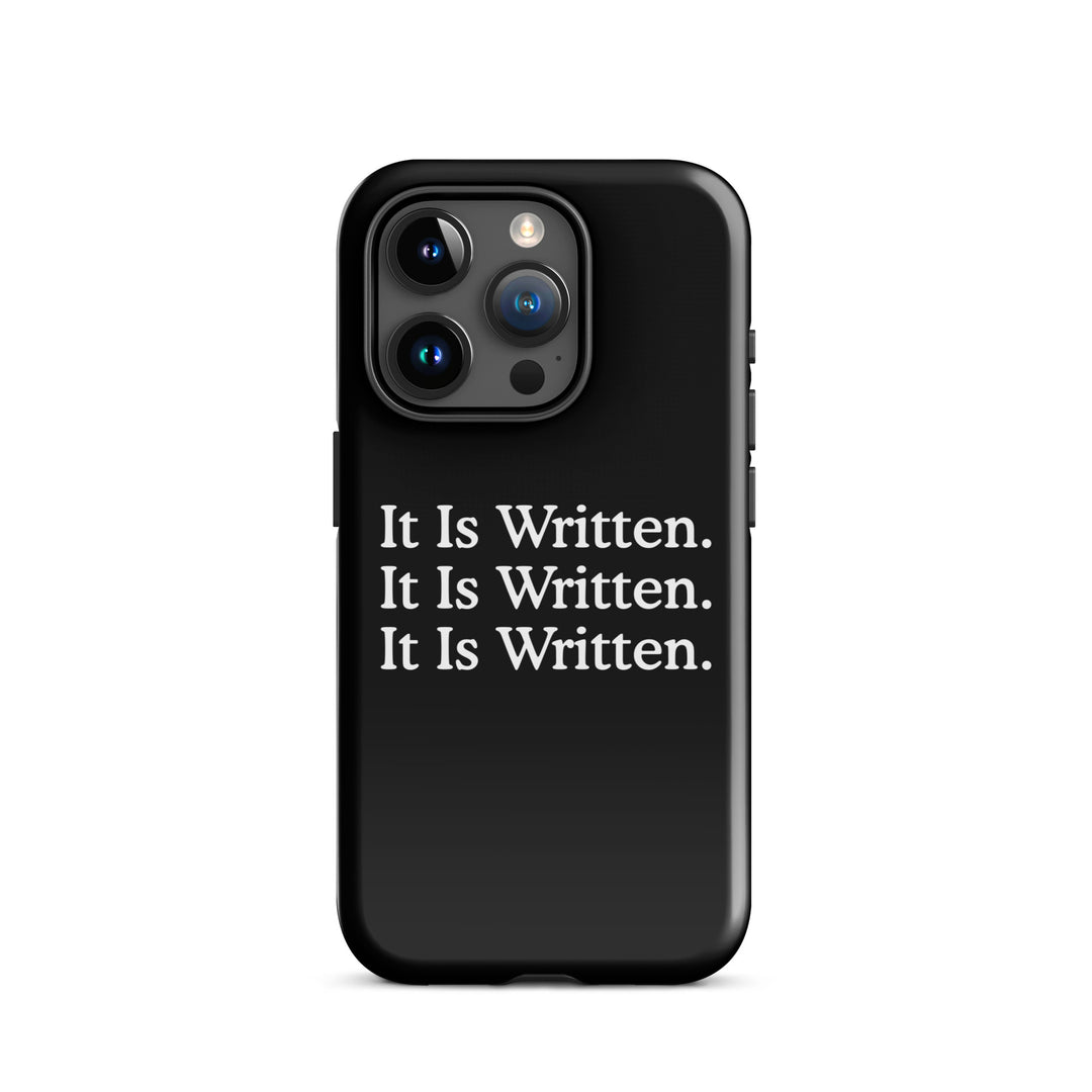 Christian Phone Case It Is Written Black for iPhone® iPhone® Phone Cases Glossy iPhone 15 Pro 