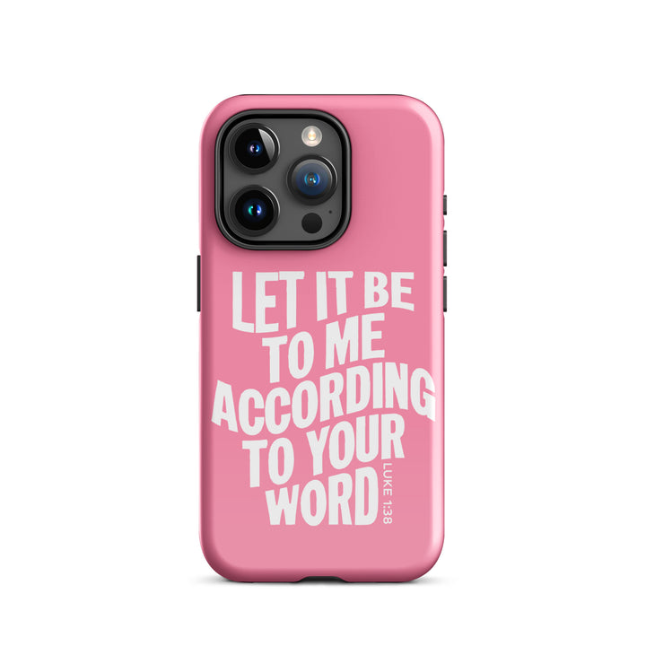 Christian Phone Case According To Your Word Pink  for iPhone® iPhone® Phone Cases Glossy iPhone 15 Pro 