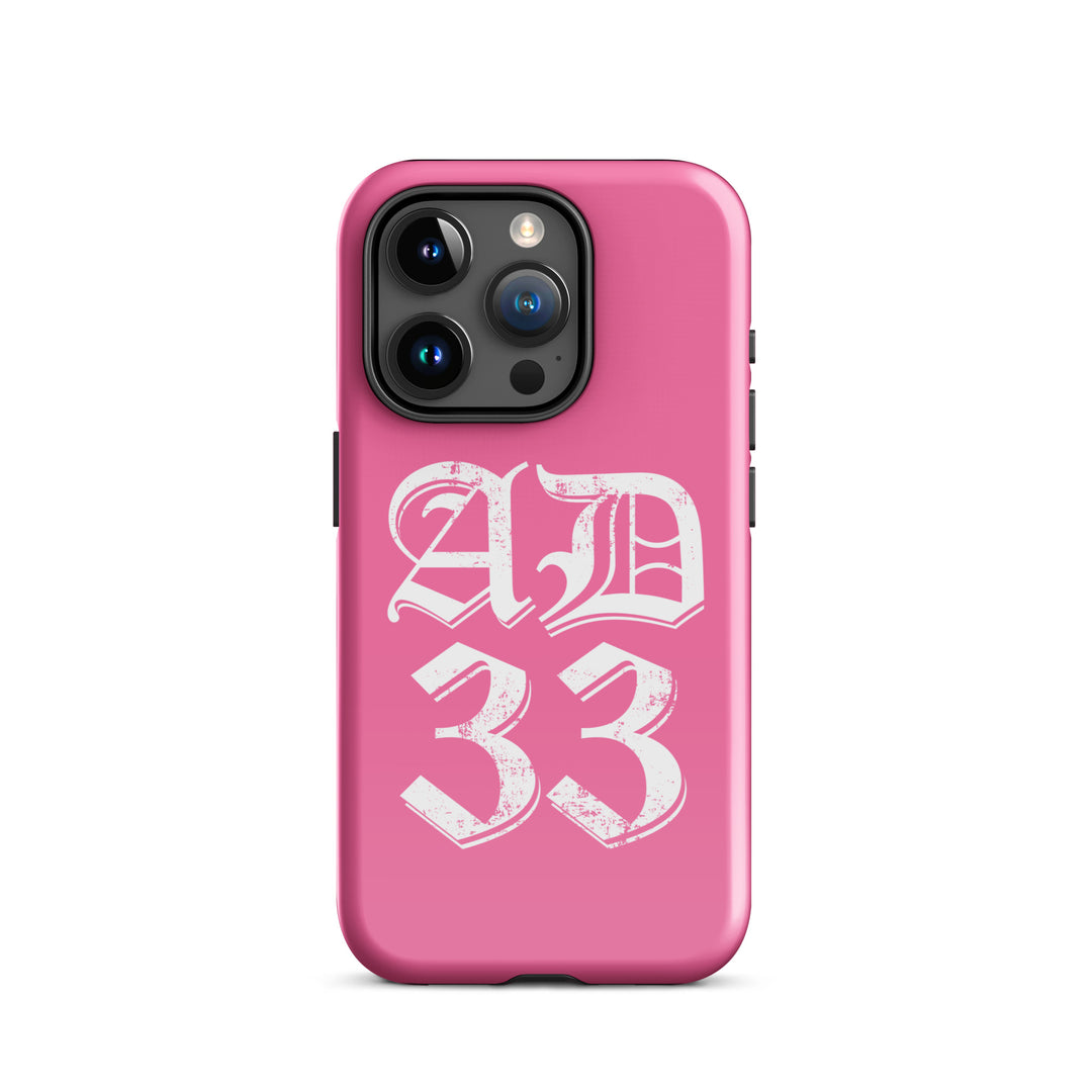 Christian Phone Case AD 33 Old English Pink for iPhone® iPhone® Phone Cases Glossy iPhone 15 Pro 