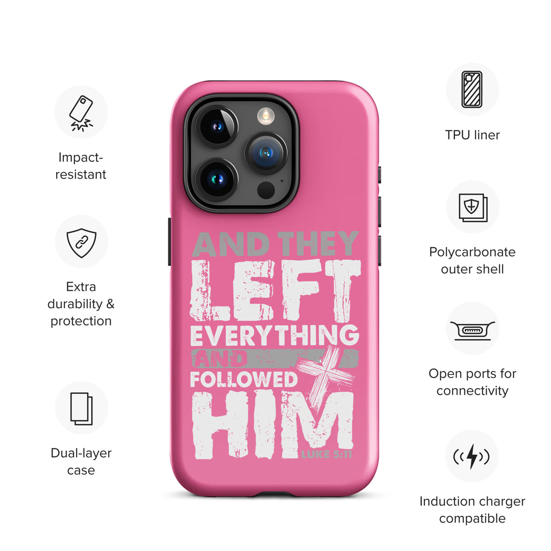 Christian Phone Case Left Everything Cross Pink for iPhone® iPhone® Phone Cases   