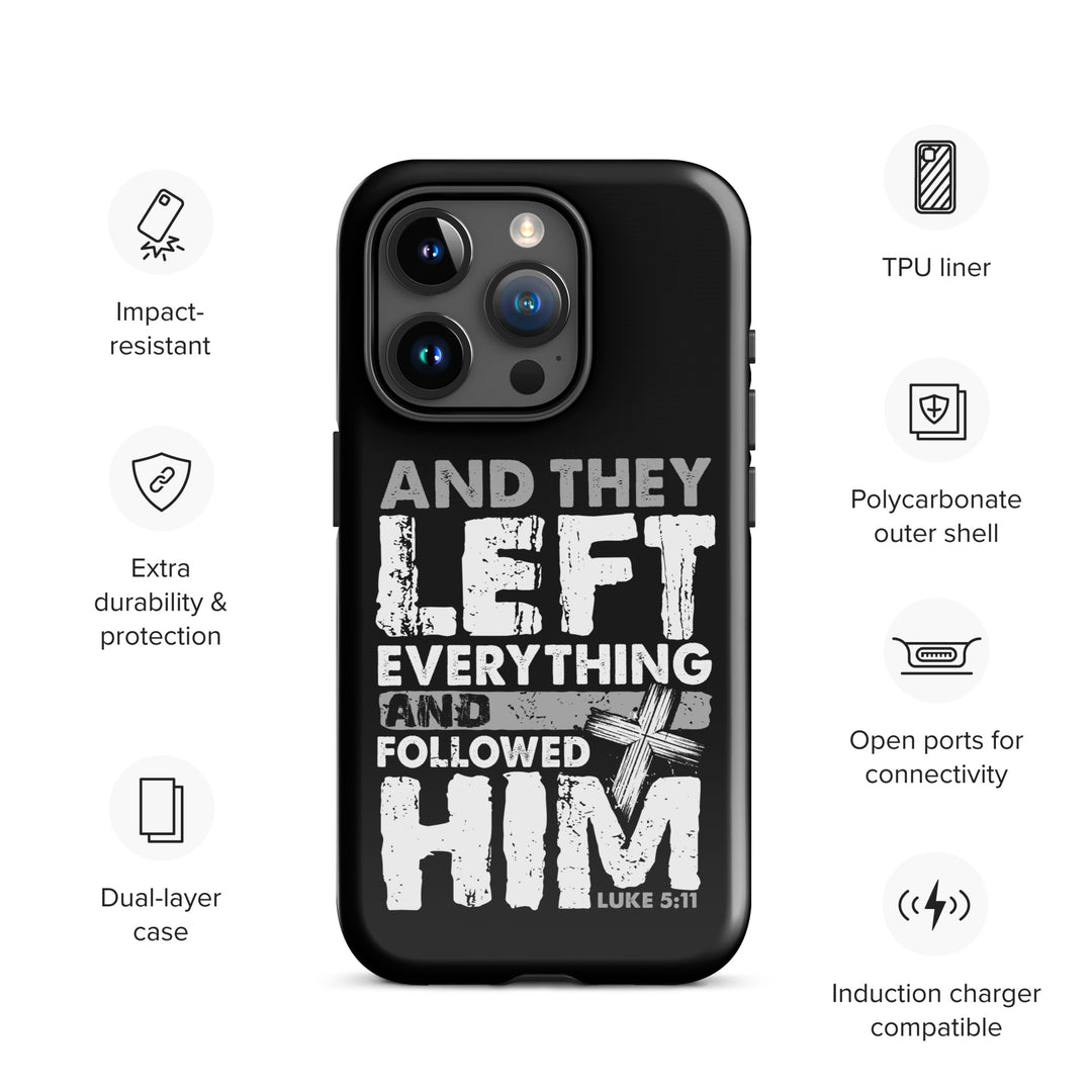 Christian Phone Case Left Everything Cross Black for iPhone® iPhone® Phone Cases   