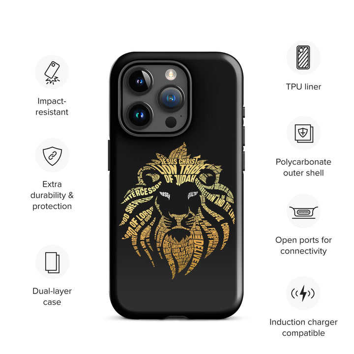 Christian Phone Case Lion Word Cloud Black for iPhone® iPhone® Phone Cases   