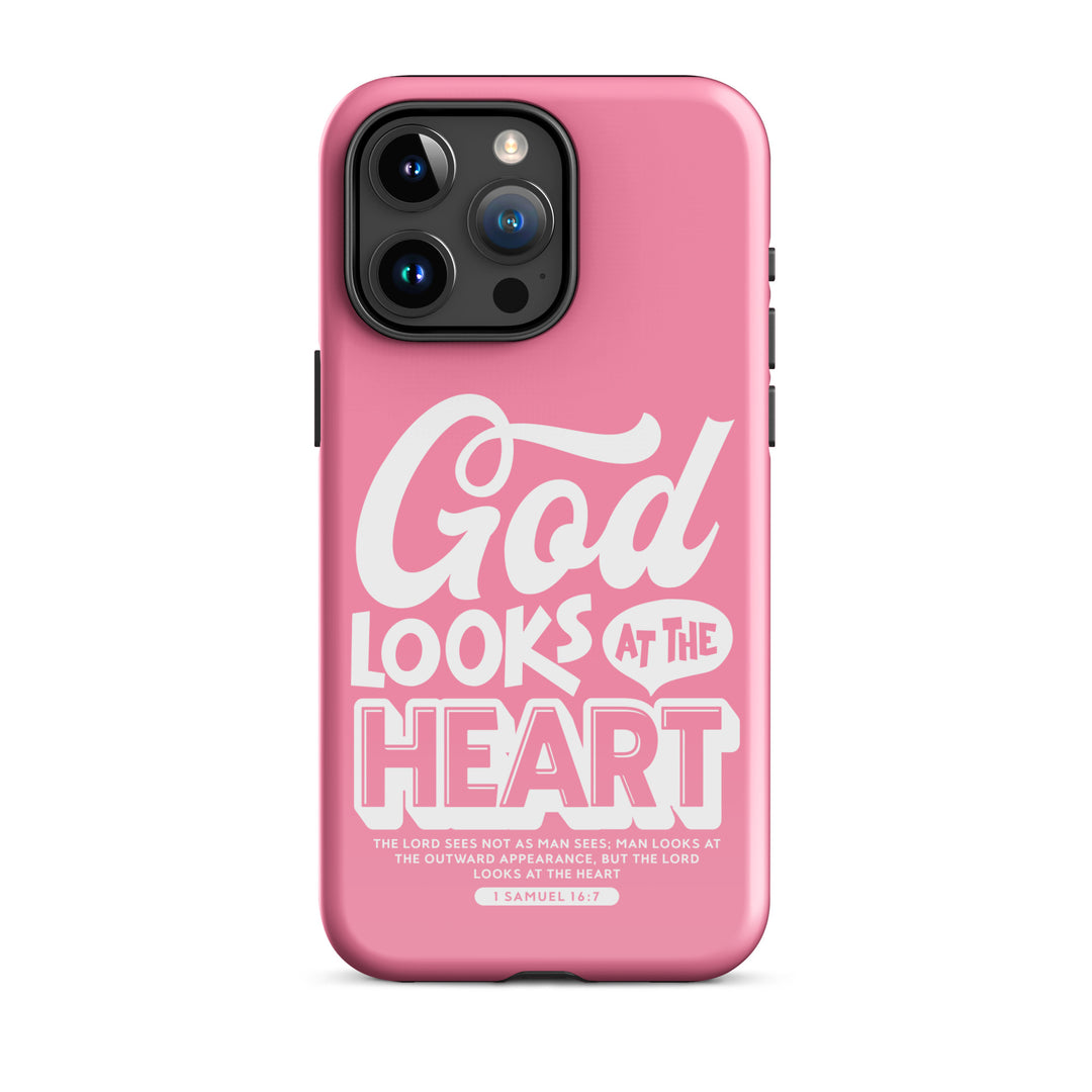 Christian Phone Case God Looks At Heart for iPhone® iPhone® Phone Cases Glossy iPhone 15 Pro Max 