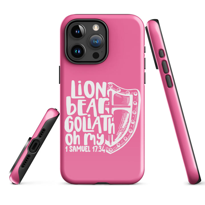 Christian Phone Case Lion Bear Goliath Oh My Pink for iPhone® iPhone® Phone Cases   