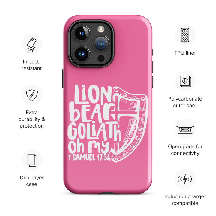 Christian Phone Case Lion Bear Goliath Oh My Pink for iPhone® iPhone® Phone Cases   