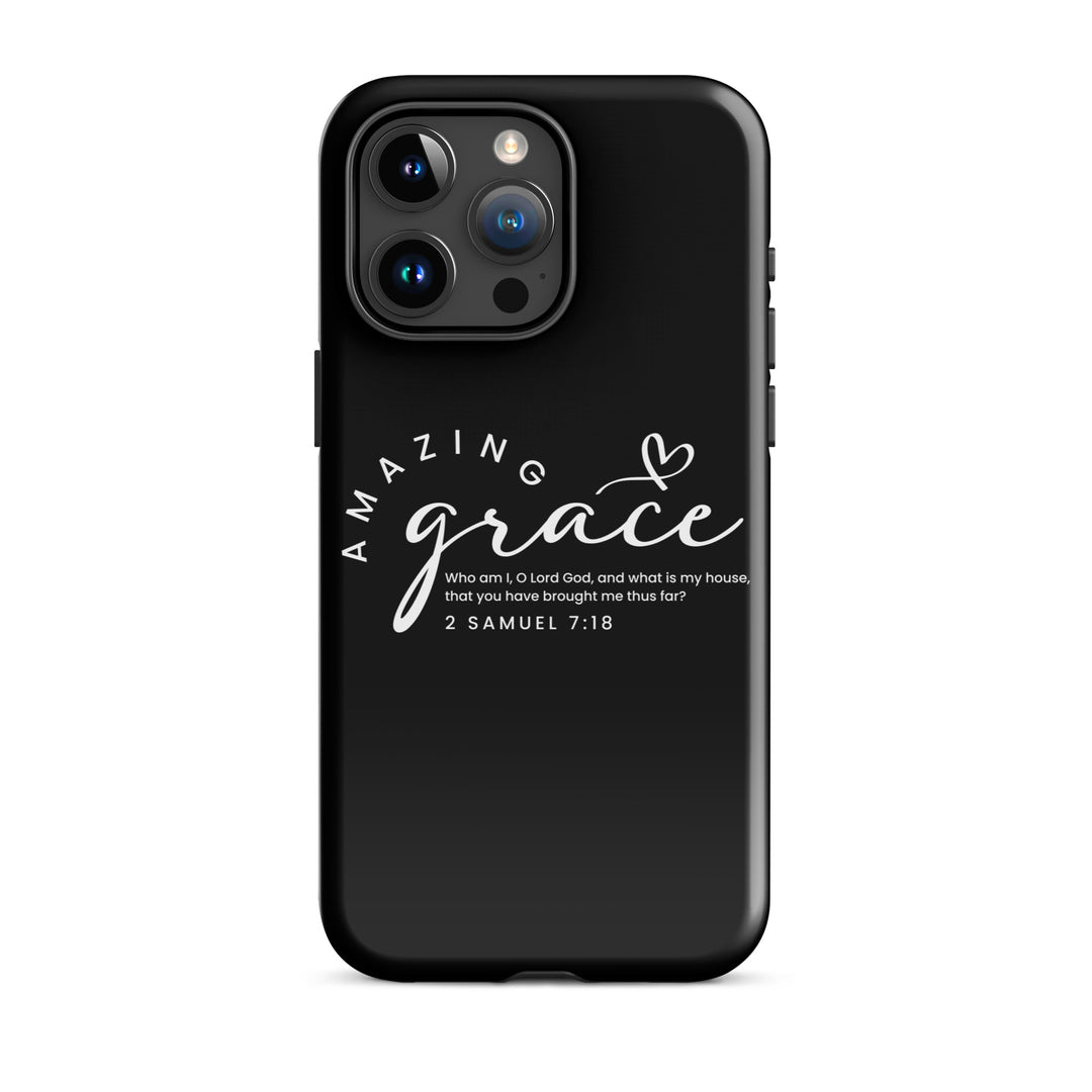 Christian Phone Case Amazing Grace Heart Black for iPhone® iPhone® Phone Cases Glossy iPhone 15 Pro Max 