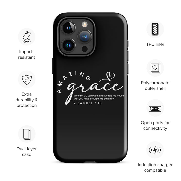 Christian Phone Case Amazing Grace Heart Black for iPhone® iPhone® Phone Cases   