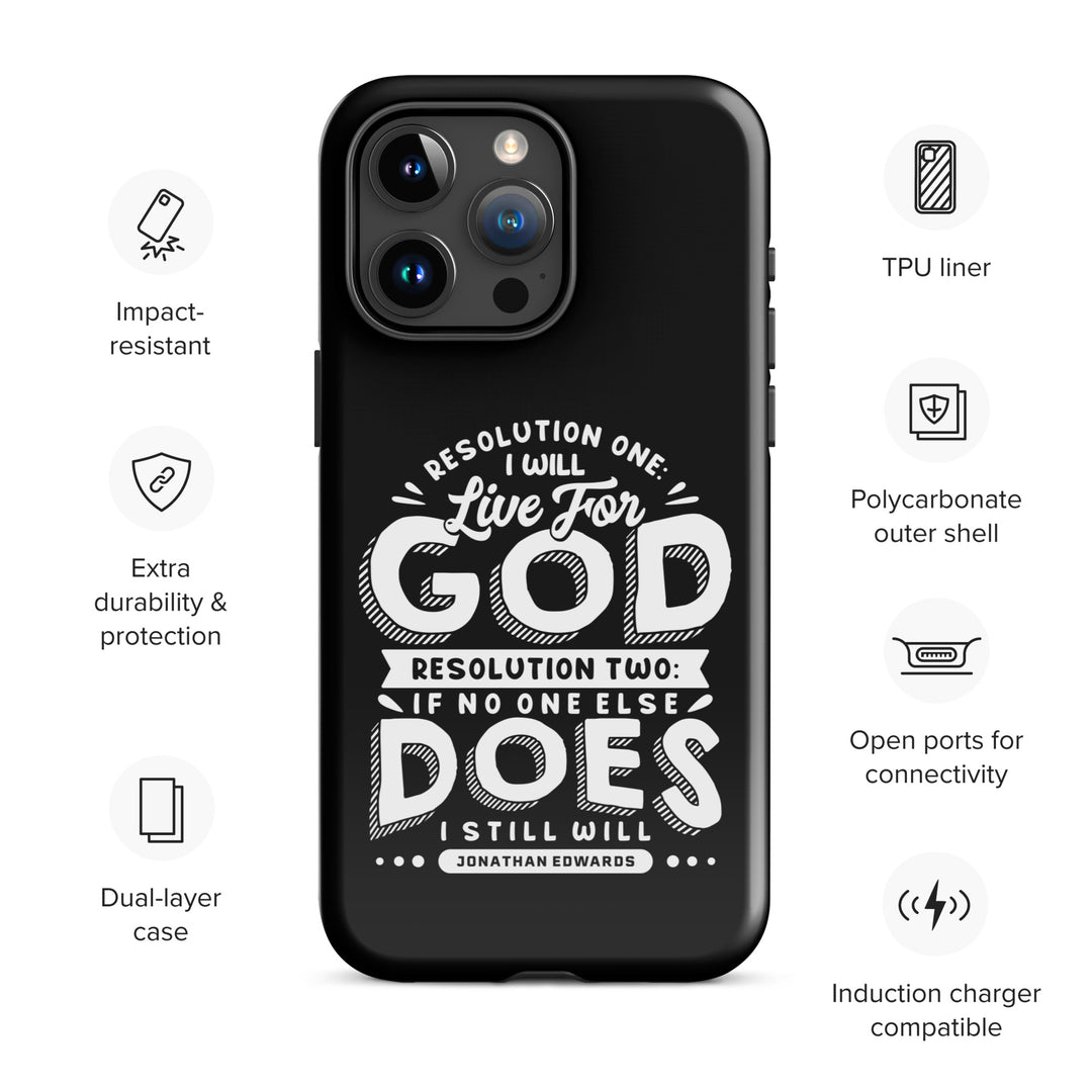 Christian Phone Case Live For God Black for iPhone® iPhone® Phone Cases   