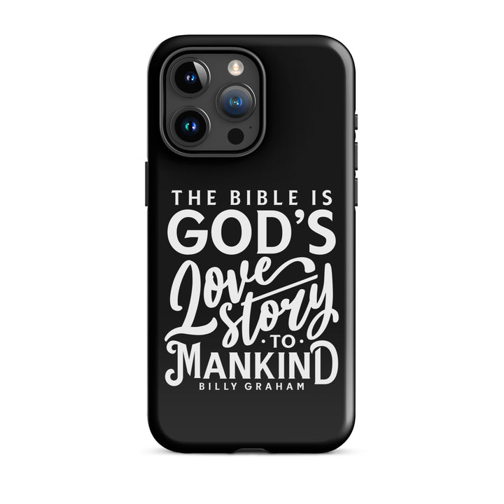 Christian Phone Case God's Love Story Black for iPhone® iPhone® Phone Cases Glossy iPhone 15 Pro Max 