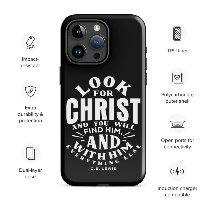 Christian Phone Case Look For Christ Black for iPhone® iPhone® Phone Cases   