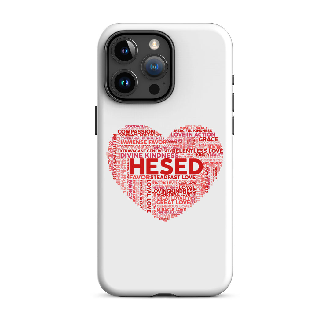 Christian Phone Case Hesed Heart White for iPhone® iPhone® Phone Cases Glossy iPhone 15 Pro Max 