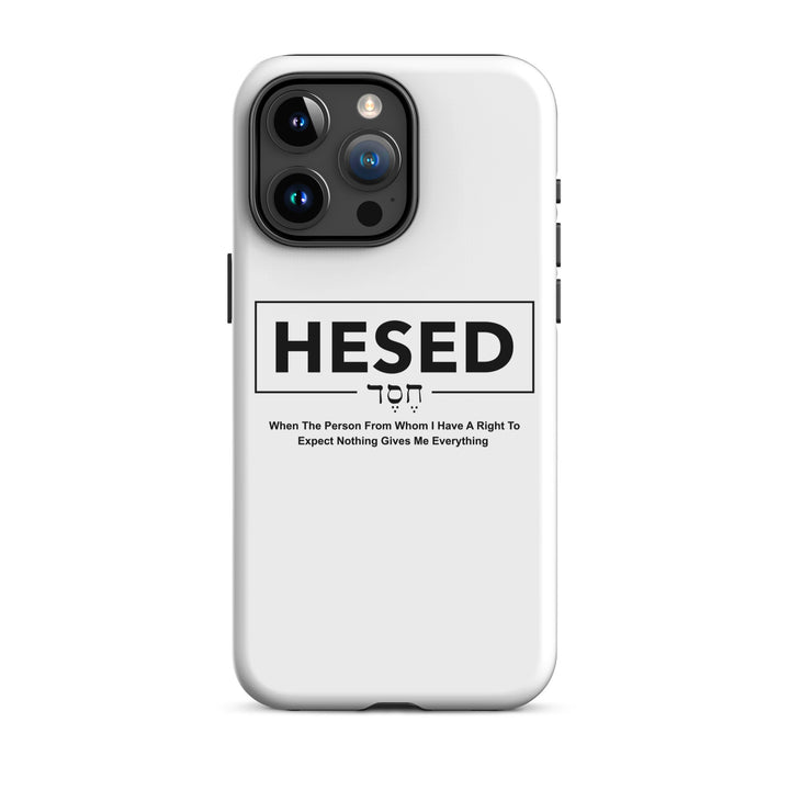 Christian Phone Case Hesed Everything White for iPhone® iPhone® Phone Cases Glossy iPhone 15 Pro Max 