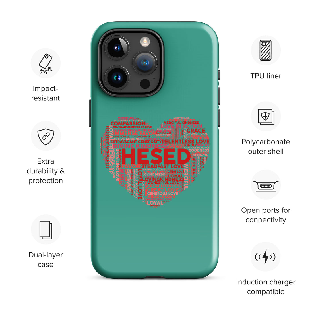 Christian Phone Case Hesed Heart Teal for iPhone® iPhone® Phone Cases   