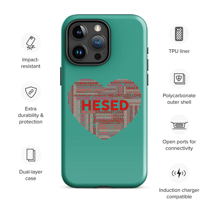 Christian Phone Case Hesed Heart Teal for iPhone® iPhone® Phone Cases   