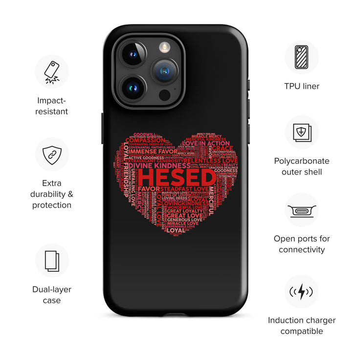 Christian Phone Case Hesed Heart Black for iPhone® iPhone® Phone Cases   