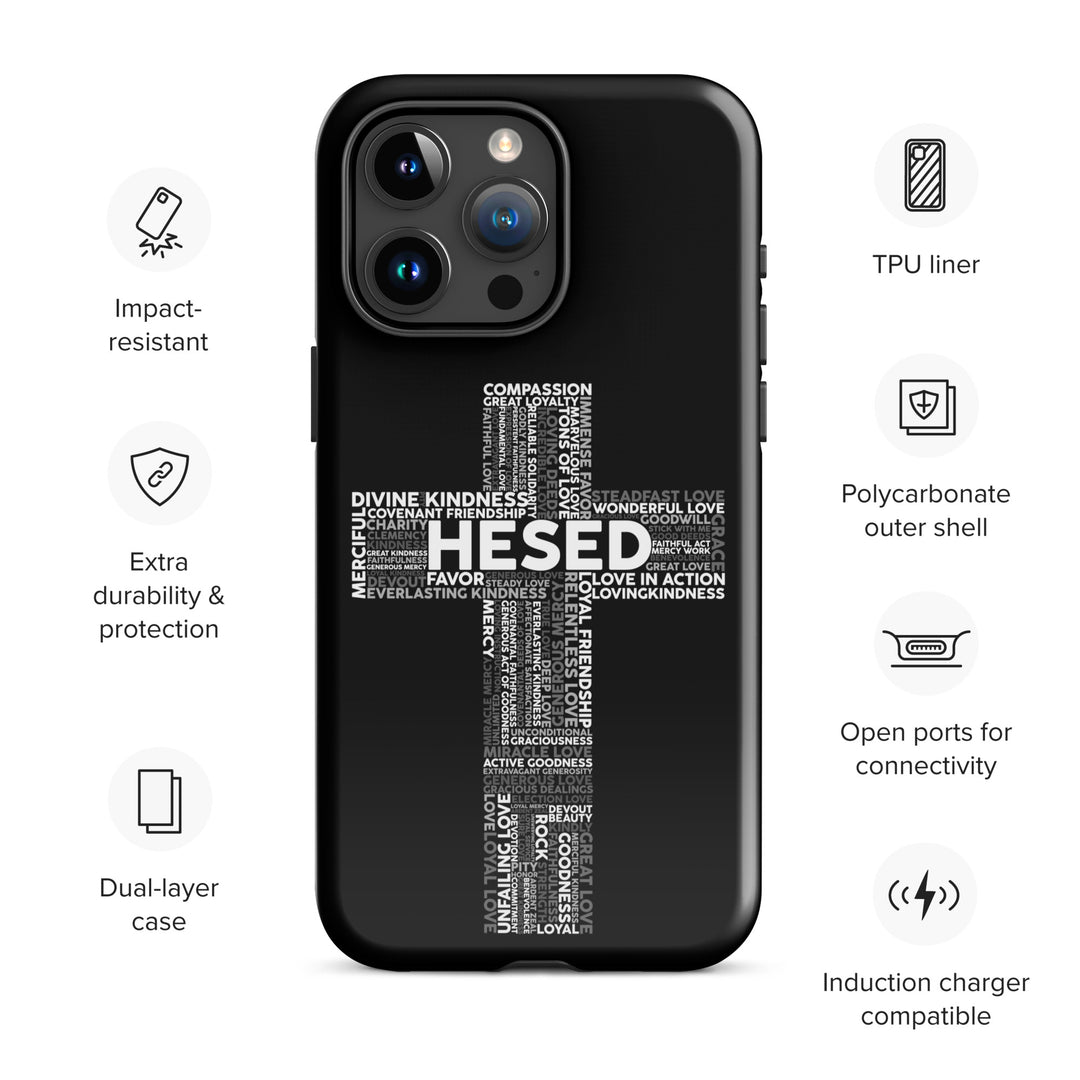 Christian Phone Case Hesed Cross Black for iPhone® iPhone® Phone Cases   