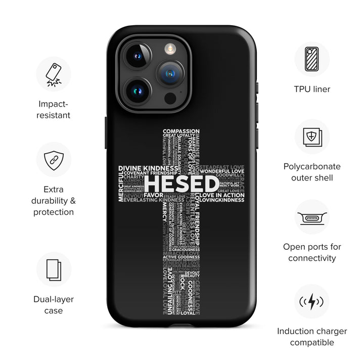 Christian Phone Case Hesed Cross Black for iPhone® iPhone® Phone Cases   