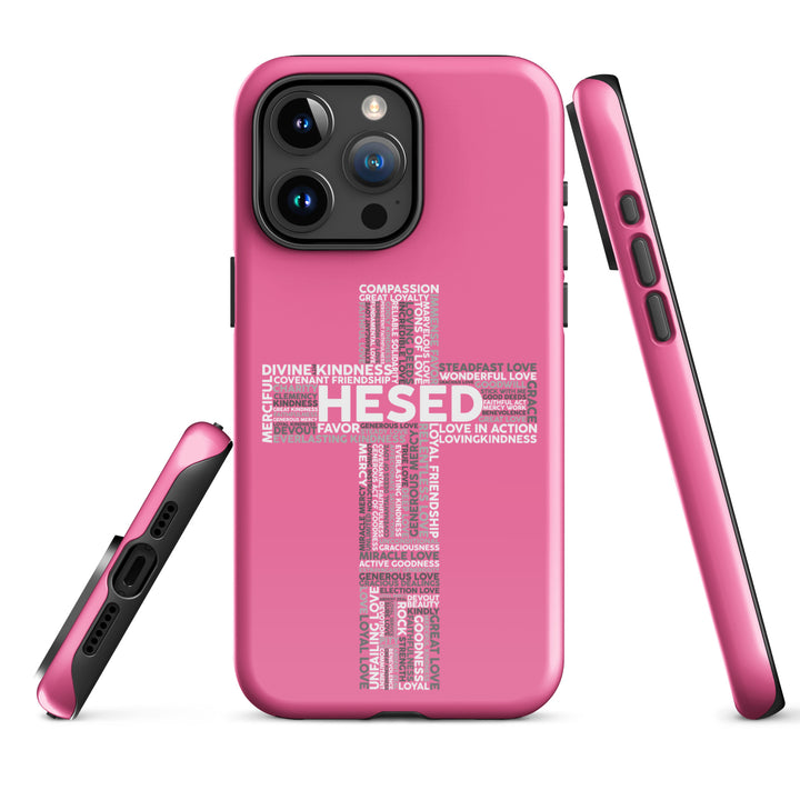 Christian Phone Case Hesed Cross Pink for iPhone® iPhone® Phone Cases   