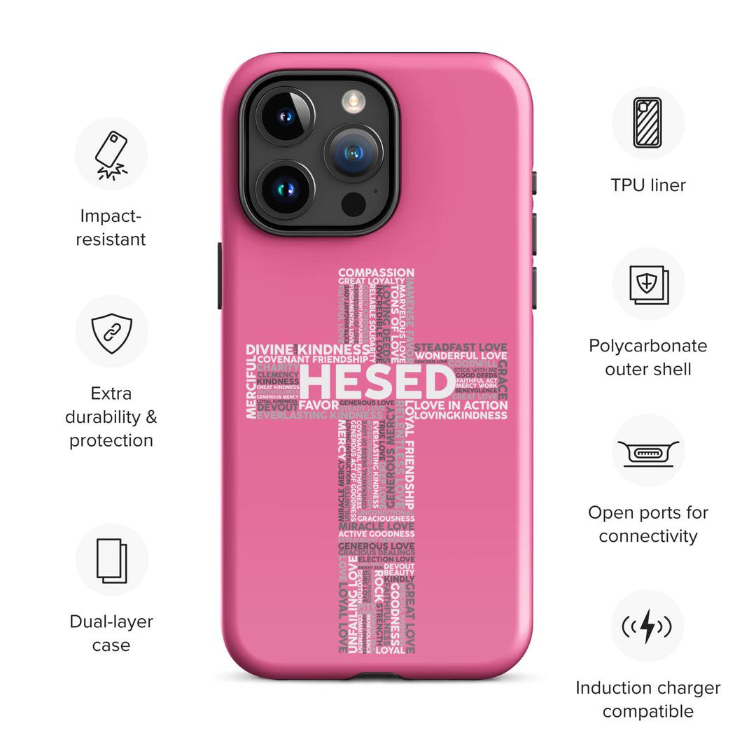 Christian Phone Case Hesed Cross Pink for iPhone® iPhone® Phone Cases   