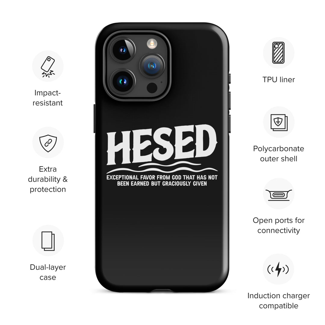 Christian Phone Case Hesed Exceptional Favor Black for iPhone® iPhone® Phone Cases   