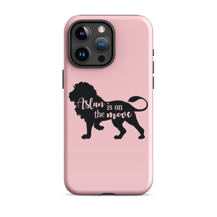 Christian Phone Case Aslan Is On Move Pink for iPhone® iPhone® Phone Cases Glossy iPhone 15 Pro Max 