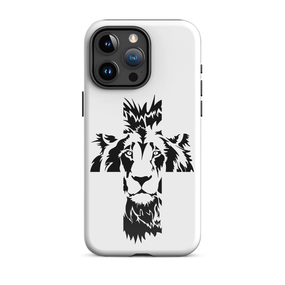 Christian Phone Case Aslan Cross White for iPhone® iPhone® Phone Cases Glossy iPhone 15 Pro Max 