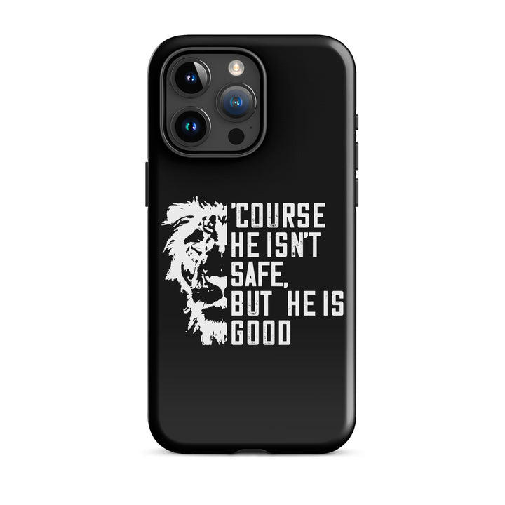 Christian Phone Case for iPhone® 'Course He Isn't Safe Black iPhone® Phone Cases Glossy iPhone 15 Pro Max 