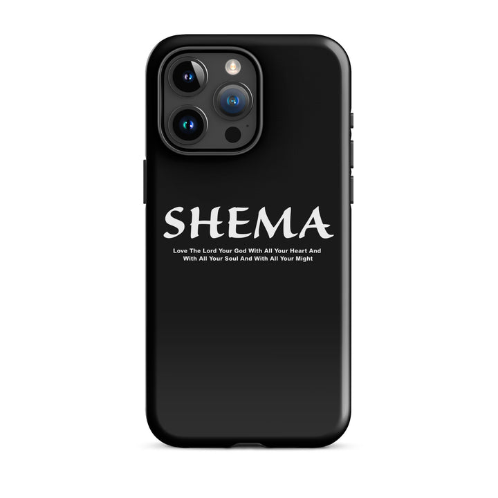 Christian Phone Case Shema Love The Lord Black  for iPhone® iPhone® Phone Cases Glossy iPhone 15 Pro Max 