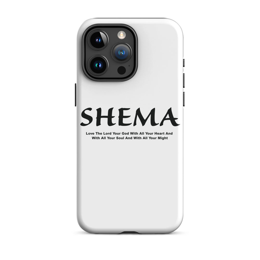 Christian Phone Case Shema Love The Lord White for iPhone® iPhone® Phone Cases Glossy iPhone 15 Pro Max 