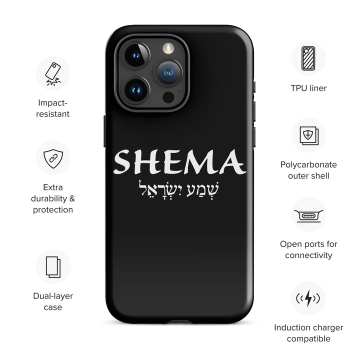 Christian Phone Case Shema Hebrew Black for iPhone® iPhone® Phone Cases   