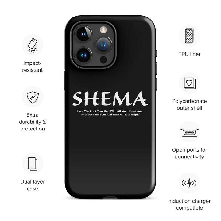 Christian Phone Case Shema Love The Lord Black  for iPhone® iPhone® Phone Cases   