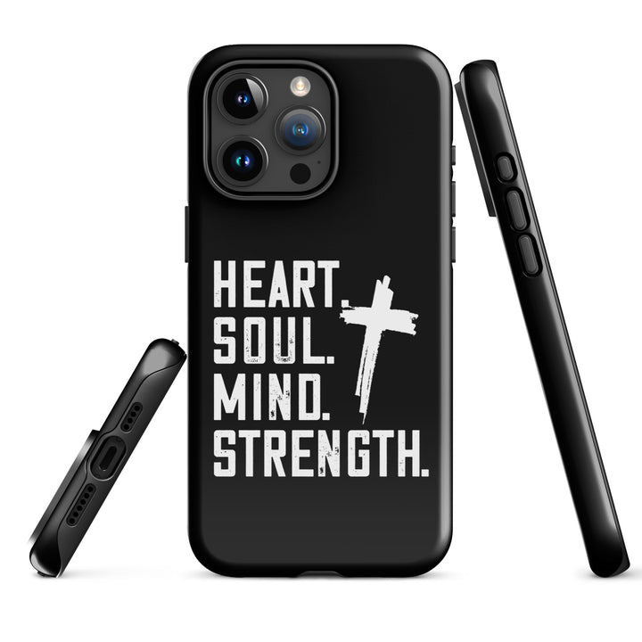 Christian Phone Case Heart Soul Mind Strength Black for iPhone® iPhone® Phone Cases   