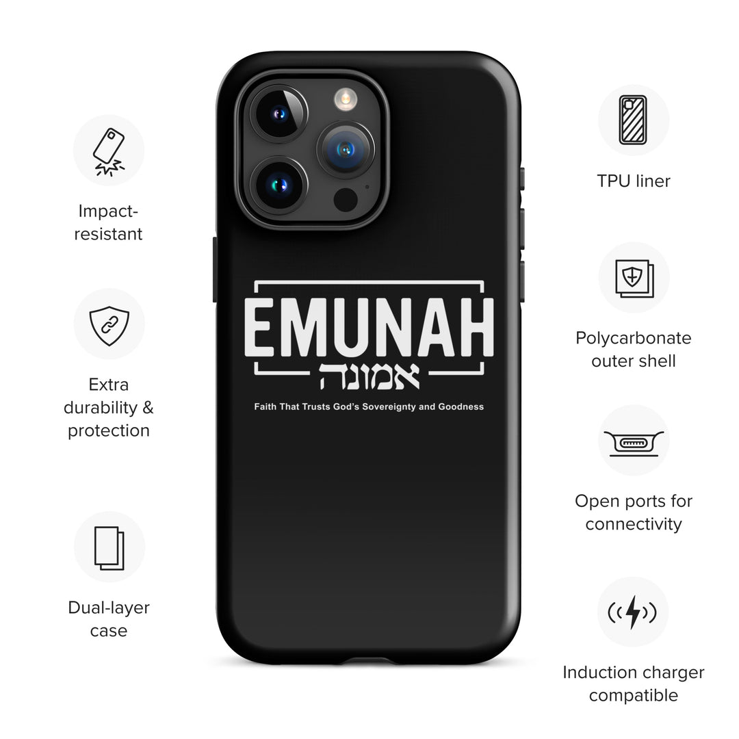 Christian Phone Case Emunah Faith That Trusts Black for iPhone® iPhone® Phone Cases   