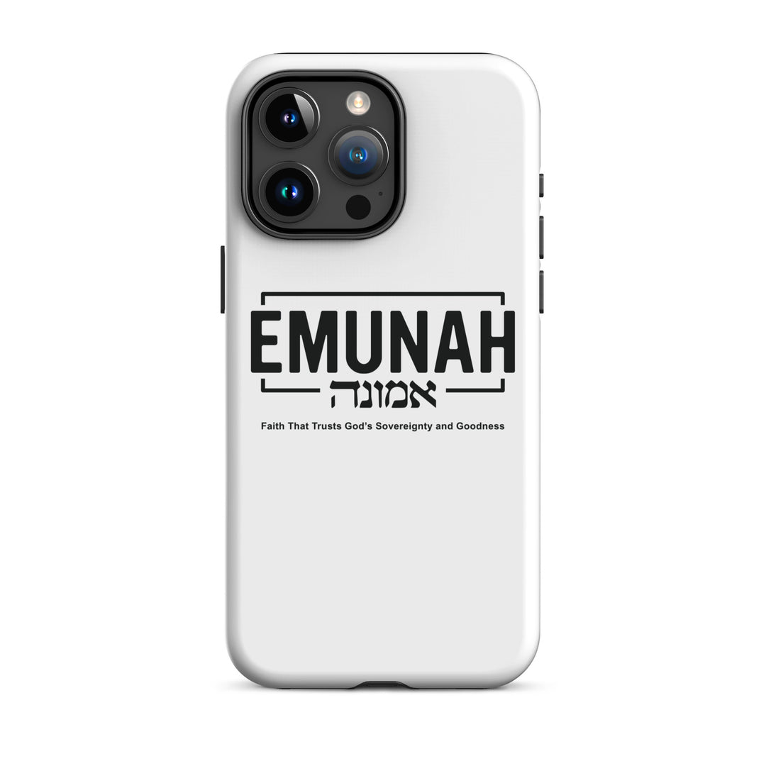 Christian Phone Case Emunah Faith That Trusts White for iPhone® iPhone® Phone Cases Glossy iPhone 15 Pro Max 