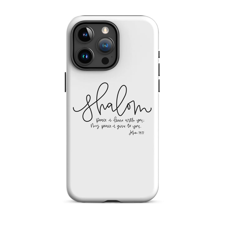 Christian Phone Case Shalom White for iPhone® iPhone® Phone Cases Glossy iPhone 15 Pro Max 