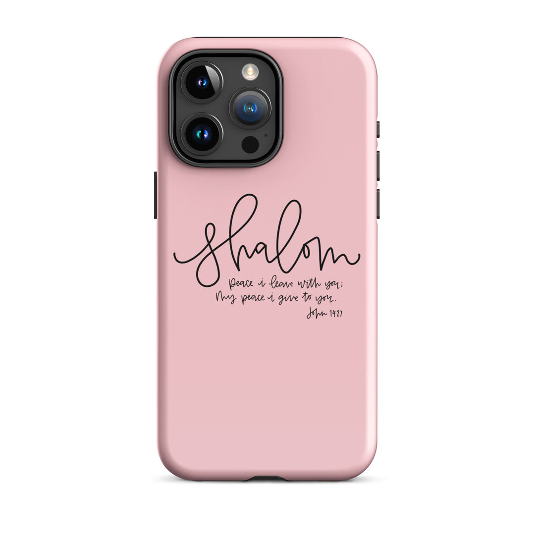 Christian Phone Case Shalom Pink for iPhone® iPhone® Phone Cases Glossy iPhone 15 Pro Max 