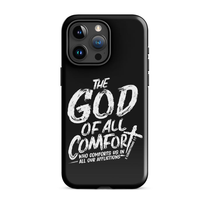 Christian Phone Case God of All Comfort Black for iPhone® iPhone® Phone Cases Glossy iPhone 15 Pro Max 