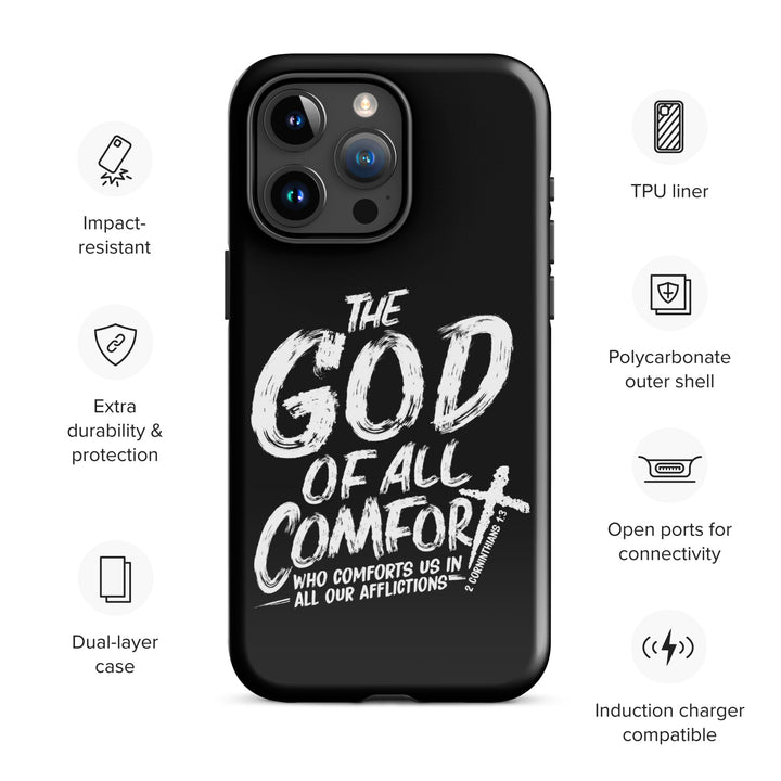 Christian Phone Case God of All Comfort Black for iPhone® iPhone® Phone Cases   