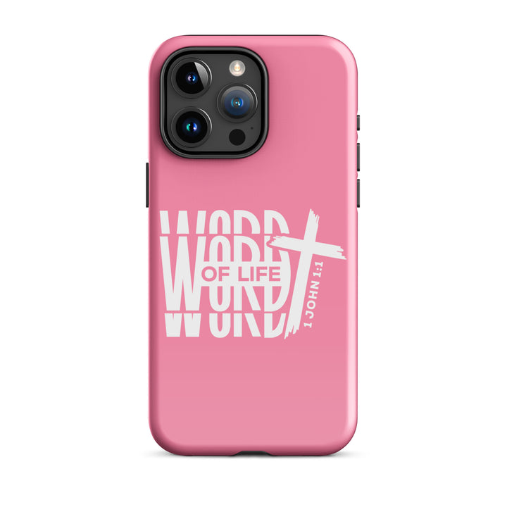 Christian Phone Case Word of Life Cross Pink for iPhone® iPhone® Phone Cases Glossy iPhone 15 Pro Max 